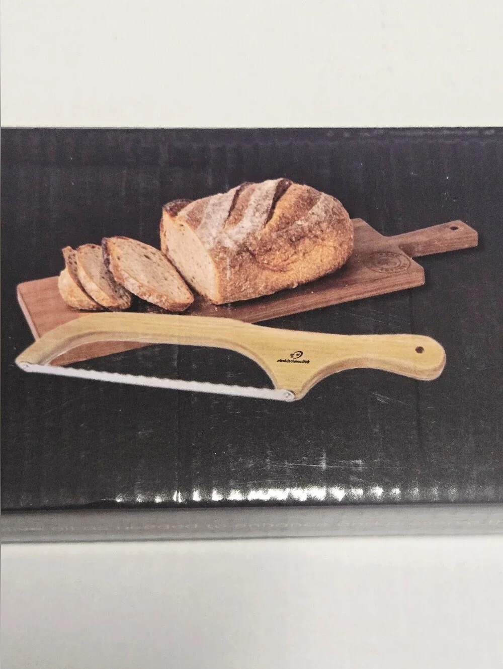 KitchenClick 16” Wooden Bow Bread Knife Beechwood 3 Blades New in Box